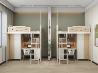 Lit mezzanine moderne pour adultes, mobilier de dortoir scolaire, lits pour enfants et étudiants, lit mezzanine avec bureau et placard, lits superposés pour enfants