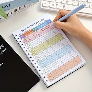 <span class=keywords><strong>Carnet</strong></span> <span class=keywords><strong>de</strong></span> suivi <span class=keywords><strong>de</strong></span> la tension artérielle et <span class=keywords><strong>de</strong></span> la fréquence cardiaque, 100 feuilles, noir, imperméable, PP/PVC, en spirale, enregistrement quotidien, papier A5, vente chaude 2026 - Product Image 5