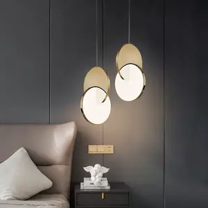 Luminária pendente moderna de luz LED circular para casa e cozinha, lustres decorativos suspensos