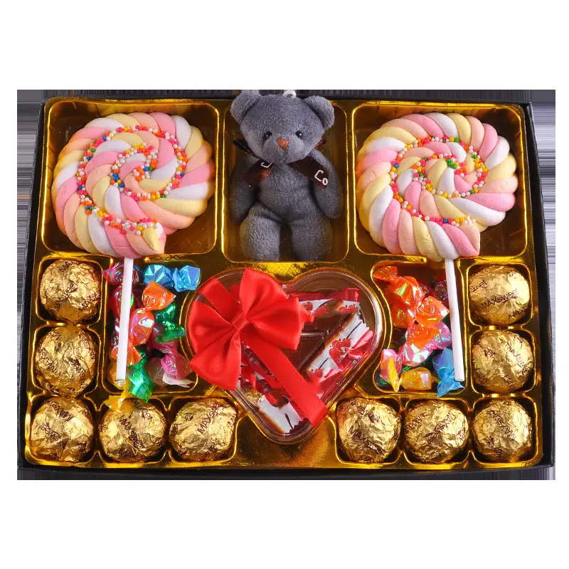 Boîte cadeau pour la saint-valentin, coffret pour petite amie et famille fille, collations d'anniversaire, bonbons, ours en chocolat