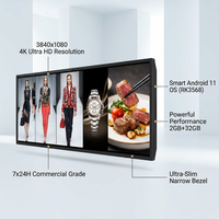 Pantalla LCD de Barra Estirada de 49 Pulgadas 4K Ultra HD con Android 11 para Señalización de Tiendas de Lujo y Publicidad en Tiendas de Moda