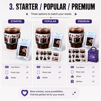 Kit événementiel personnalisé 2026 Kpop pour manchon de tasse B T Jin, en papier et néoprène isolant, avec autocollant photocard, applicable aux concerts