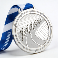 Nouveautés : Médaille de course personnalisable avec logo, design original, impression par transfert thermique rigide, couleur, avec étui pour la course à pied