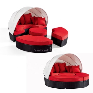 Lit <span class=keywords><strong>de</strong></span> plage Coussin <span class=keywords><strong>de</strong></span> <span class=keywords><strong>bain</strong></span> <span class=keywords><strong>de</strong></span> <span class=keywords><strong>Soleil</strong></span> Rond En Rotin Auvent Rotin Chaises Longues À Vendre en Plein Air Daybed Rond Rotin Salon Lit Baldaquin - Product Image 3
