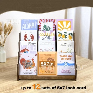 ชั้นวางสติ๊กเกอร์ไม้ 4 ชั้น สำหรับวางบนโต๊ะ จัดเก็บการ์ดอวยพร อเนกประสงค์ สำหรับจัดระเบียบบ้าน - Product Image 4