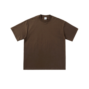 High Quality Cotton Blank T Shirt Drop Shoulder Oversized Men's Knitted T-shirt Crew <b>Neck</b> Streetwear Custom Logo Tshirt - Product Image 4
