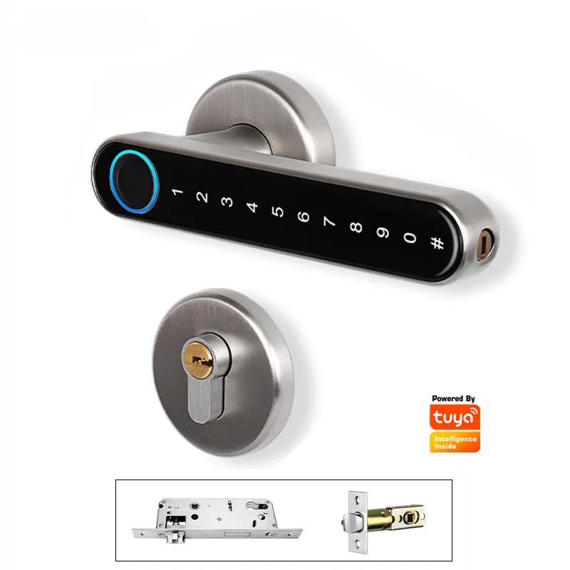 2021 Newest Tuya APP WIFI Smart Locks Door Knob Digital Fingerprint Digit Smart Door Lock