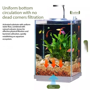 <span class=keywords><strong>Aquarium</strong></span> intelligent tout-en-un rectangulaire professionnel pour la maison, avec rotation à 360 degrés, petit <span class=keywords><strong>aquarium</strong></span> avec verre ultra-clair - Product Image 4