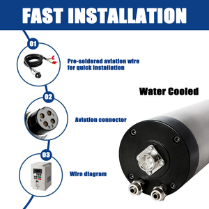 Zhong Hua Jiang 1.5KW ER11 65mm 4 Rodamientos 110V/220V Kit de Motor de Husillo CNC Refrigerado por Agua MAX 24000 RPM para Router, Grabado y Perforación - Product Image 5