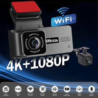 Nouvelle boîte noire de voiture 4K avec écran tactile IPS, Wi-Fi, vision nocturne, GPS intégré, surveillance de stationnement 24h/24, caméra avant/arrière et capteur G