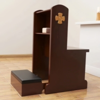 Reposapiés de Madera para Iglesia con Cojín de Cuero y Soporte para Libros Sagrados, para Entornos Religiosos Modernos de Oración y Adoración