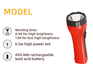 Đèn Pin Led Lớn Bằng Nhựa Có Thể Sạc Lại Công Suất Cao 0.5W Đèn Pin Led Chất Lượng Cao Bán Chạy - Product Image 4