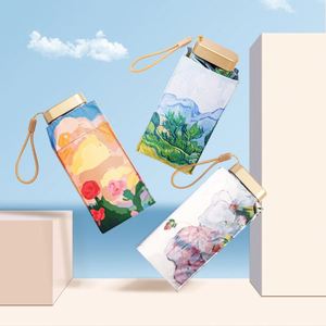 Parasol de poche pliable 6 sections, super qualité, léger et portable, avec housse, pour femme - Prix usine - Product Image 1