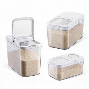 Contenedor de Almacenamiento de Arroz y Harina de Plástico PET Grande ANYA, Dispensador Hermético Estrecho para Granos y Cereales, Organizador de Despensa de Cocina - Product Image 1