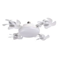 Ventilateur LED avec télécommande rétractable, douille E27, matériau ABS/PVC, pour chambre à coucher, salon, salle à manger, hôtel et bureau