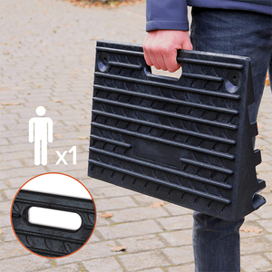 Rampes <span class=keywords><strong>de</strong></span> trottoir pour allée, caoutchouc robuste, surface antidérapante, noir, 500x320x100mm, pour fauteuil roulant sur béton en toutes conditions - Product Image 4