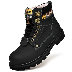 Custom-made men's genuine leather suede lace-up <b>boots</b>, comfortable outdoor hiking and mountaineering shoes - Product Image 2