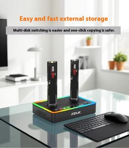 Station d'accueil SSD <span class=keywords><strong>Nvme</strong></span> haute vitesse Cloner USB C sans outil vers double baie hors ligne <span class=keywords><strong>M2</strong></span> Clone Duplicator Enclosure - Product Image 6