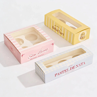 Boîte en carton personnalisée de qualité alimentaire pour tartelettes aux œufs, emballage de boulangerie en gros pour pâtisseries, cupcakes et desserts à emporter
