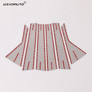 WZXD 자동 사이드 도어 기둥 게시물 트림 스테인레스 스틸 커버 자동차 케어 창 기둥 수호자 스티커 현대 Tucson 2015 - Product Image 5