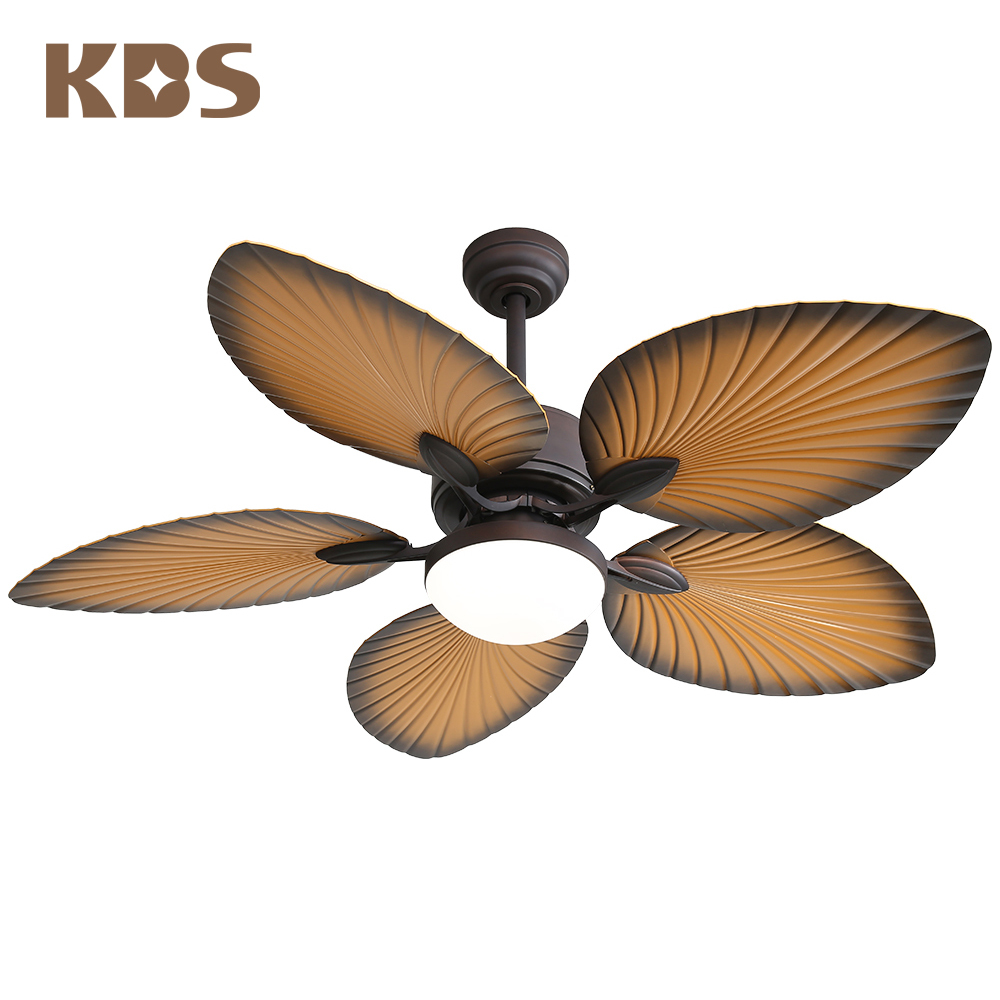 Decorative Ceiling Fan 52 Inch Tropical Ceiling Fan Lamp Modern Smart Orient Ceiling Fan with Light and Remote Control