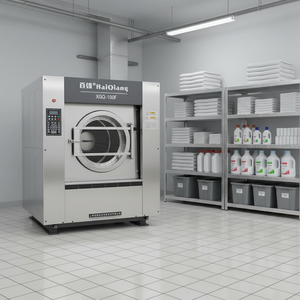 Lave-linge commercial à monnayeur 25 kg <span class=keywords><strong>en</strong></span> acier inoxydable <span class=keywords><strong>pour</strong></span> le nettoyage des vêtements, laveuse-sécheuse empilable - Product Image 2