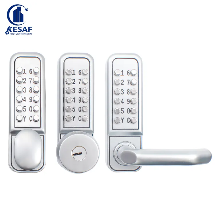 Combinación de contraseña sin llave de acero inoxidable de alta seguridad, código mecánico, cerradura de manija de puerta, botón pulsador, cerradura Digital