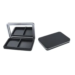 专业化妆盒式磁带眼影黑色方形压空眼影眼影托盘盒塑料奢华