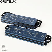 GRILITELUX Alimentation électrique à découpage étanche IP67 110V 220V vers 12V 24V 150W 200W 250W 300W pour bande lumineuse à intensité variable