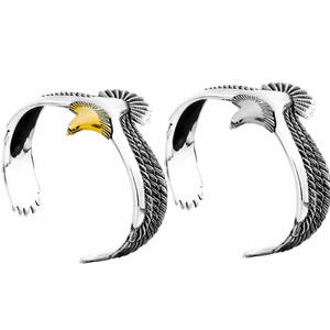 الجملة جديد أزياء الرجال شخصية القديم الهندي النسر رئيس النسر الطائر أجنحة الفضة سوار ذهب - Product Image 2