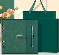 Ensemble cadeau carnet à spirale bleu et stylo avec sac d'emballage personnalisé pour cadeaux d'entreprise et commandes en gros