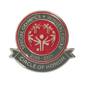 Factory manufacturers custom made metal circle of honor winners circle soft enamel lapel pins