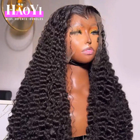 Wig Rambut Manusia Super Double Drawn Grade 12A HD Lace Front Tanpa Lem untuk Wanita Kulit Hitam, Wig Rambut Manusia Keriting Burma Lace Front