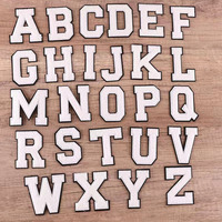 Patchs étiquettes adhésives en lettre anglaise, et tissu brodé, accessoires pour vêtements