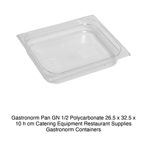 Polycarbonate GN 1/2 Food Pan 26.5 × 32.5 × 10 h cm, without Lid, -100/+100 °C - Product Image 2