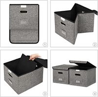 Organisateur de vêtements et de bandes dessinées minimaliste boîtes de rangement pliables en lin couvercle en tissu PP NW pour placards de salon