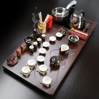 Plateau à thé en bois traditionnel chinois avec toutes les théières et tasses – Table à thé Kung Fu très populaire