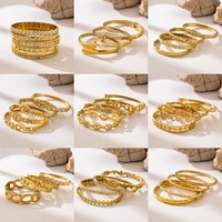 Bracelet manchette en or plaqué 18 carats, fabrication artisanale robuste en acier inoxydable, anti-décoloration, vente en gros pour femmes, directement de l'usine