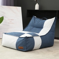 Fauteuil Relax en Mousse Remplis de Haricots, Fauteuil Lounge Beanbag avec Repose-Pieds