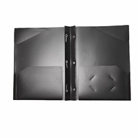 Dossiers en plastique robustes avec poche frontale transparente, dossiers à 2 poches avec perforation à 3 trous, couleurs assorties, lot de 8, logo personnalisé