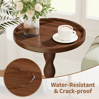 Table d'appoint ronde vintage compacte avec pieds en bois torsadés, petite table d'appoint pour canapé, salon, chambre à coucher, décoration intérieure