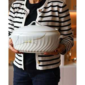 Juego de Vajilla de Lujo Bennyudine Richard Ginori Ancona de 12 Piezas, Decoración de Iris Dorado en Relieve, Juego de Tazas de Melamina para Hoteles - Product Image 2