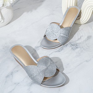 Women Summer Open Toe Wedge Sandals With Bow Decoration Comfortable PU Lining Fashion Trend <b>Slip</b>-On Style - Product Image 5