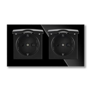 Enchufe impermeable de estilo europeo de 82 mm IP44 con panel de vidrio y cubierta para instalación oculta - Product Image 4