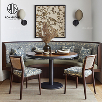 Chinesische Premium Maßgefertigte Runde Holz-Polstermöbel Gebogene 5-Sterne-Hotel-Standard Restaurant-Möbel Tisch Stuhl Sofa Sitzgruppe