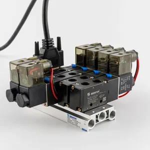 Válvula solenoide direccional de aire serie SW 220V 1/4, válvulas solenoides de colector neumático, estación de válvula solenoide de colector de escape