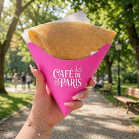 Support en carton blanc jetable personnalisé en usine pour frites, churros, crêpes, gaufres bulle et œufs, pour emporter