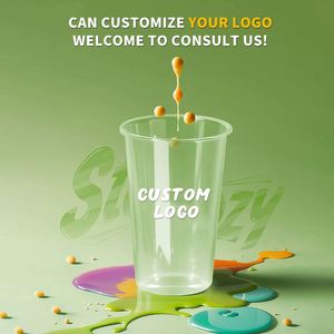 Gobelet en plastique PP transparent givré avec couvercle, personnalisable avec logo, 12oz, 16oz, 24oz, pour café, thé boba, boissons glacées - Product Image 6