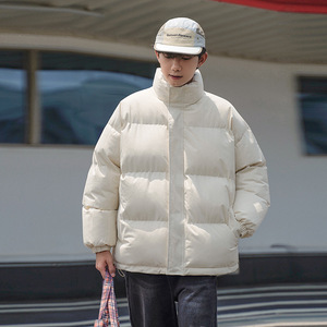 เสื้อแจ็คเก็ตบุผ้าฝ้ายคอตั้งหนาสำหรับผู้ชาย สไตล์คู่รัก สีพื้น ไซส์ใหญ่ สำหรับฤดูใบไม้ร่วงและฤดูหนาว - Product Image 4