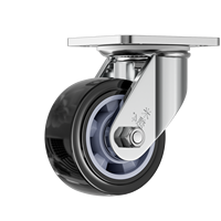 Roue pivotante robuste de 4 à 8 pouces avec bande de roulement en polyuréthane, capacité de charge de 260 kg, roulement à billes, frein, chariot industriel, entrepôt
